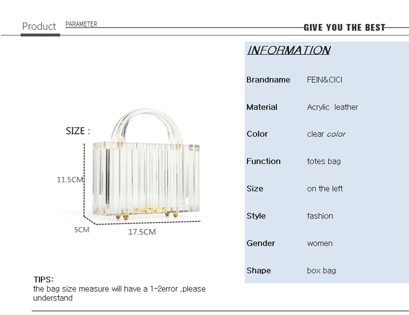 Transparante Totes Bag Clear Acryl Pvc Plastic Doos Tas Vrouwen Meisje Vintage Retro Avond Weding Party Handtas Zomer Tas