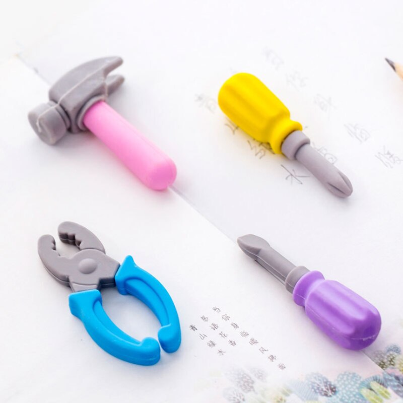 Cartoon Hamer Tang Schroevendraaier Reparatie Tool Gum Rubber Creatieve Accessoires Koreaanse Briefpapier Kantoor Schoolbenodigdheden