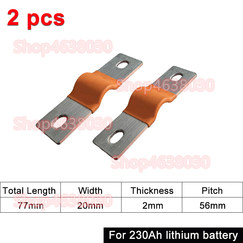 230Ah 280Ah 300Ah 12V Busbar Lifepo4 Battery Flexible Copper Connector 56mm 74mm for Lifepo4 Battery Use 1/2/3/4/8pcs: black