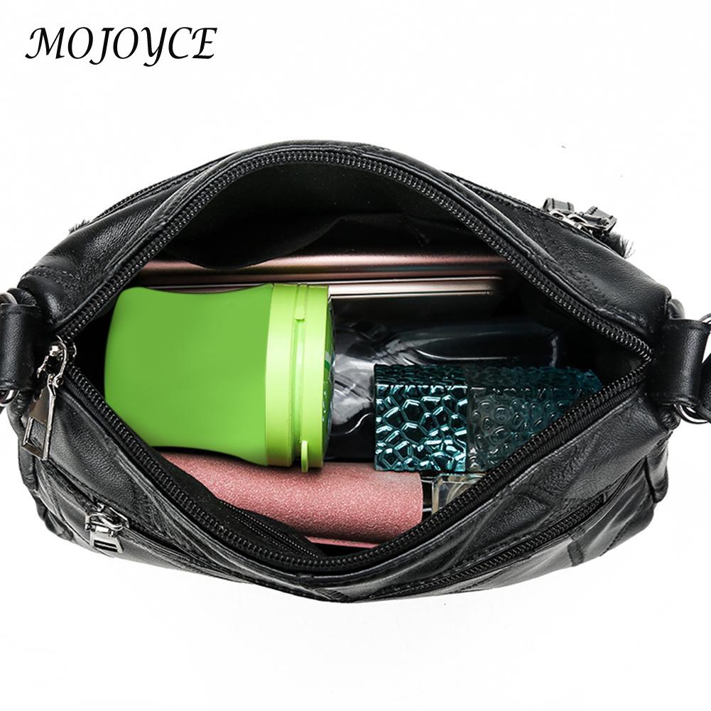 Mode Vrouwen Schouder Sling Zakken Pu Leer Pluche Spicing Multi-Pocket Rits Elegante Messenger Handtas Toevallige Crossbody Tas