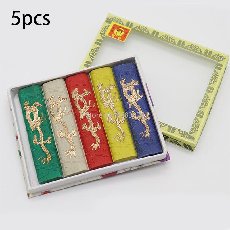 1Set Five colorful Dragon Ink/Seven colorful Dragon Ink Chinese Calligraphy Ink bar Ink block: 5pcs