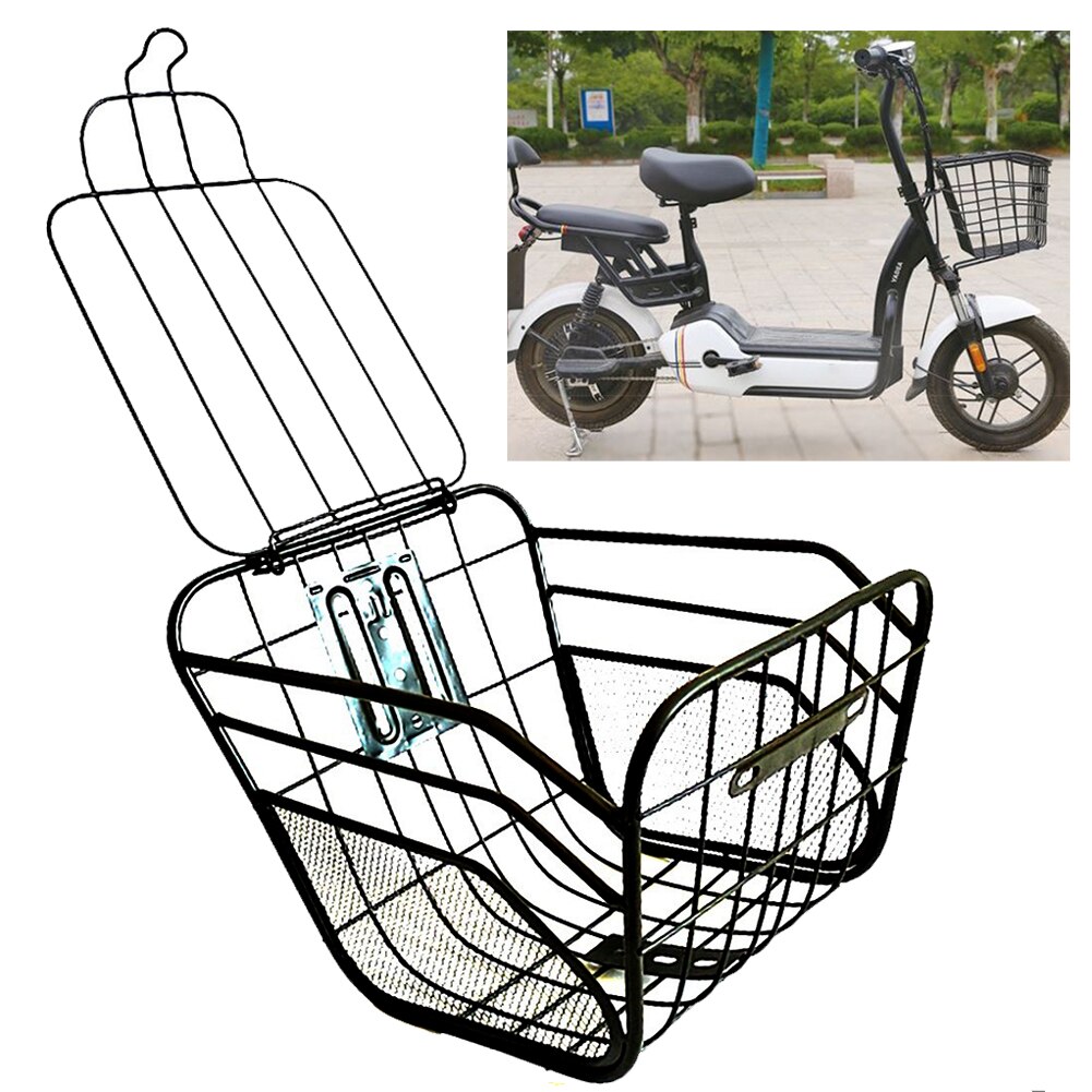 Cykelkurv hængende universal med låg nem installation solid stor kapacitet aftagelig metalopbevaring foran bag udendørs cykling