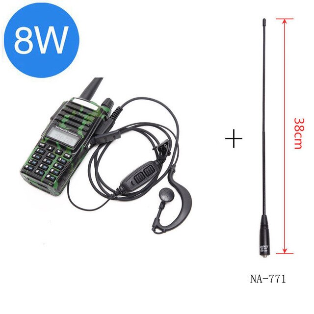 Baofeng UV-82 5W Draagbare Radio Walkie Talkie Uv 82 Dubbele 2 Ptt Dual Band Vhf/Uhf 136- 174/400-480 Mhz UV82 Twee Manier Cb Ham Radio: camo 8w 771