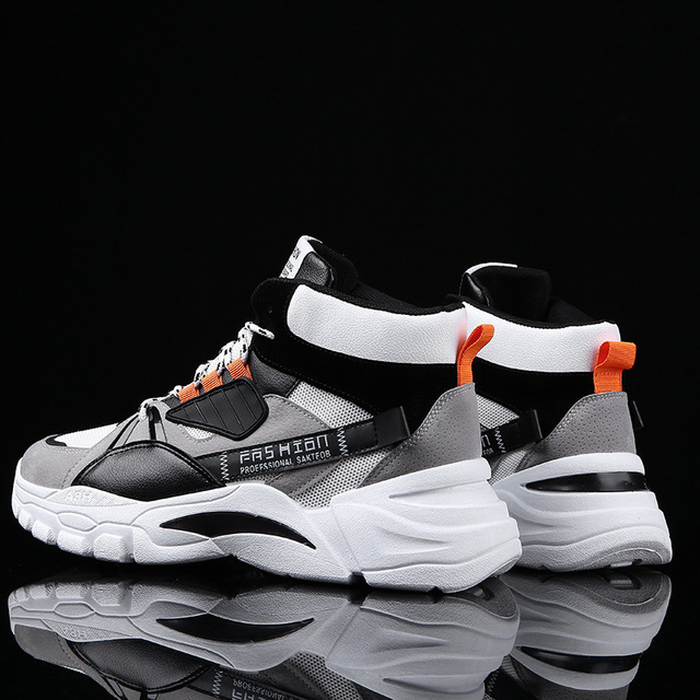 DIHOPE hommes chaussures décontractées lac-up chaussures hiver femme Clunky Sneaker plate-forme décontractée haute aide papa chaussures taille 39-44