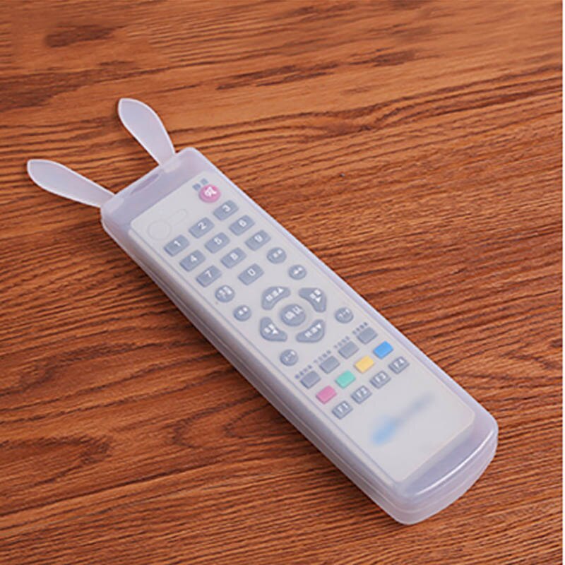 1 stk silikone fjernbetjening sød kanin tv air condition støvcover beskyttelsescover cover vandtæt støvbeskytter opbevaringstaske: A 19 x 5 x 2.5cm alm