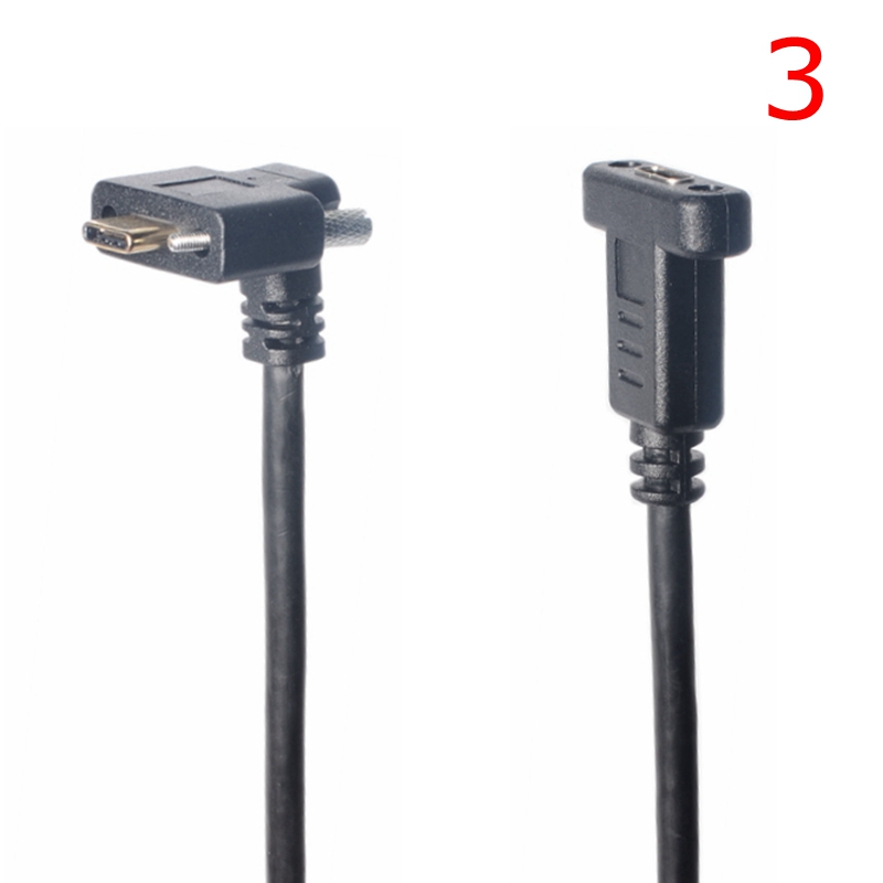 USB C to USB C Cable USB-C Elbow Dual Screw Locking USB3.1 Type-C Male to Male Female Industrial Camera Extension Cable: green / 1.8m
