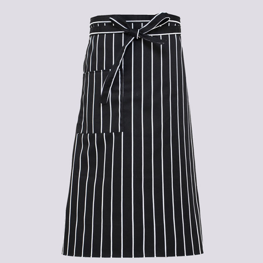 Waiter Kitchen Wear Men Chef Uniform Polyester Striped Women Waitress Restaurant Cook Costumes Cafe Pocket Chef Aprons