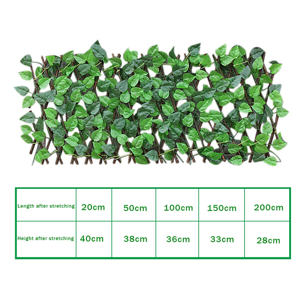 Artificial Garden Fence Eco-Friendly Stretchable Green Leaf Retractable Extension Fencing For Courtyard Home Decor