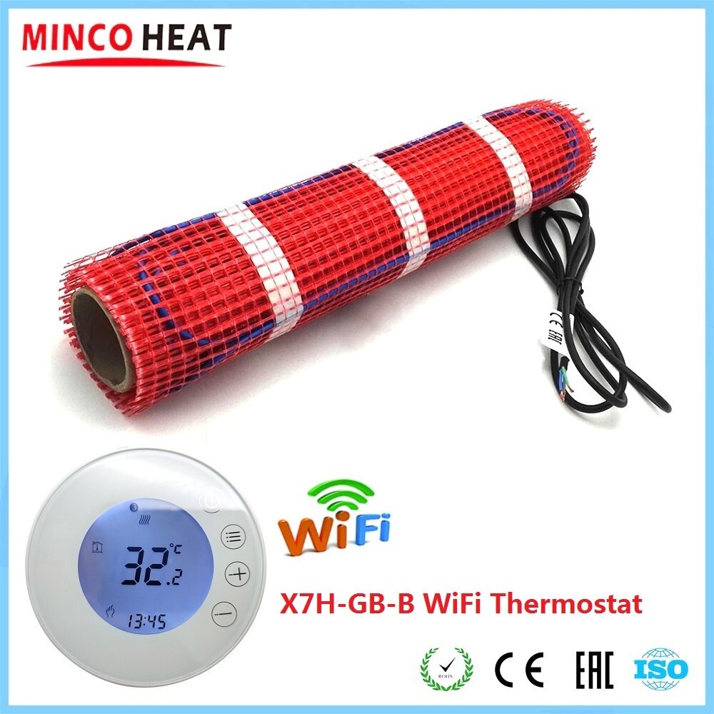 MINCO HEAT 50cmX2m 1m2 Underfloor Heating Warm Mat 150w/m2 Electric Heater Under Tile with Smart WiFi Thermostat