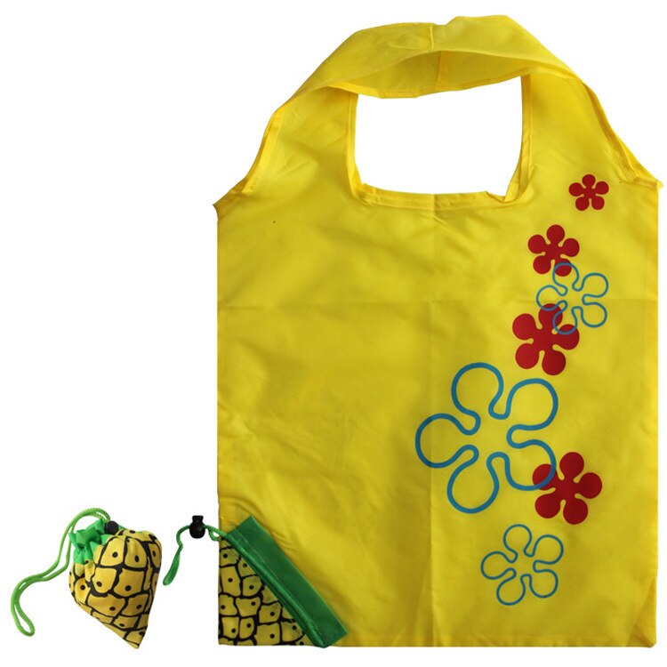 Mode Fruit Boodschappentassen Nylon Opvouwbaar Herbruikbare Boodschappentassen Handtas Waterdichte Tote Eco Opbergtas Waterdicht: pineapple