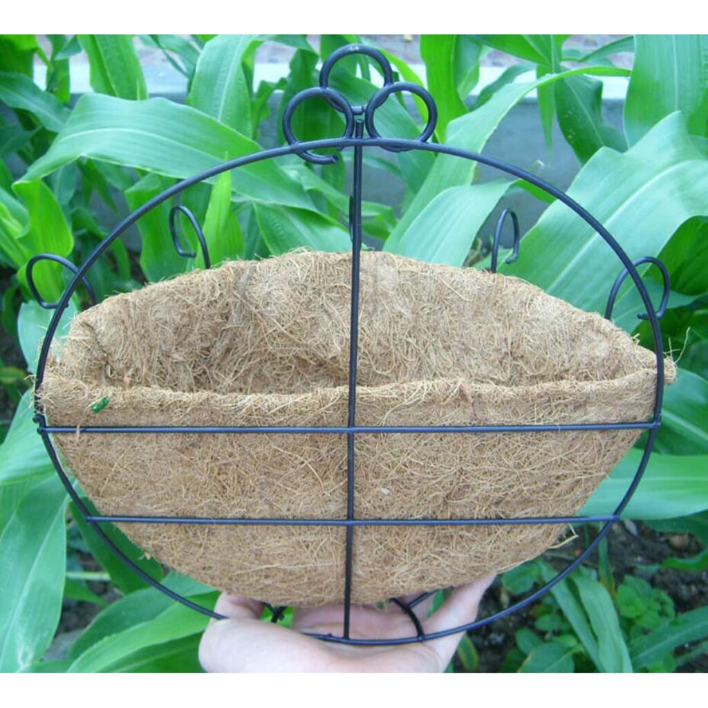 Half Round Planter Pot Wall Mount Hanging Coconut Indoor Outdoor Flower Pot: 10inch