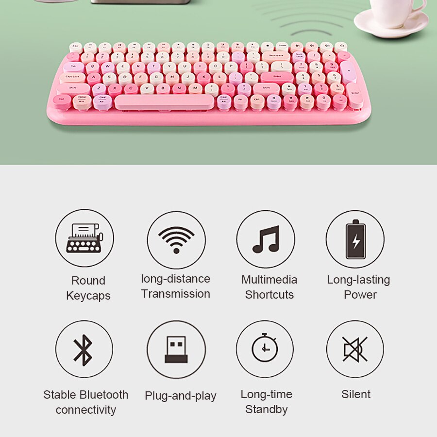 Bluetooth-compatible Keyboard Mouse For Mackbook Laptop PC Gamer Wireless Gaming Keyboard Mouse Combo For Phone iPad Tablet