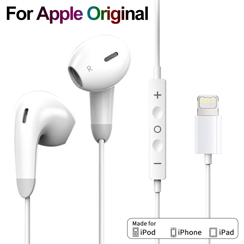 Hifi Oortelefoon Voor Apple Iphone 14 13 12 11 Pro Max Lightning Hoofdtelefoon X 8 7 6 Plus Se Bluetooth Bedrade Oordopjes Accessoires