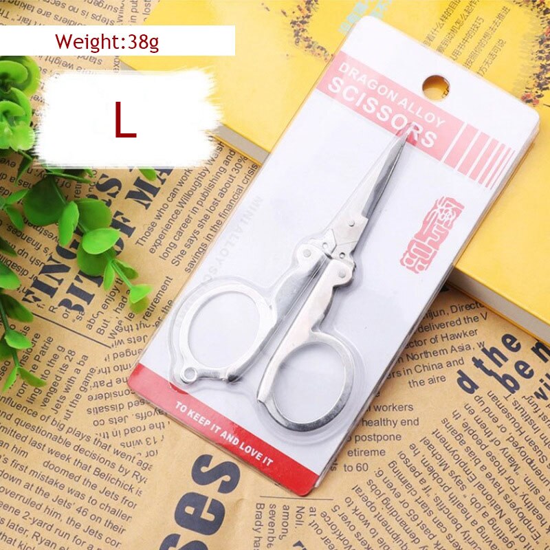 Stainless Steel Foldable Sissors Portable Student Handmade Crafts Scissors Stationery Office DIY School Supplies: L