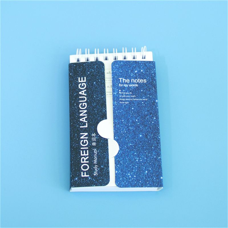 80 Sheets Japanese Pocket Kawaii Cartoon Students Vocabulary Notebook English Words Card Kids Study Memo Notes Manual Book: J