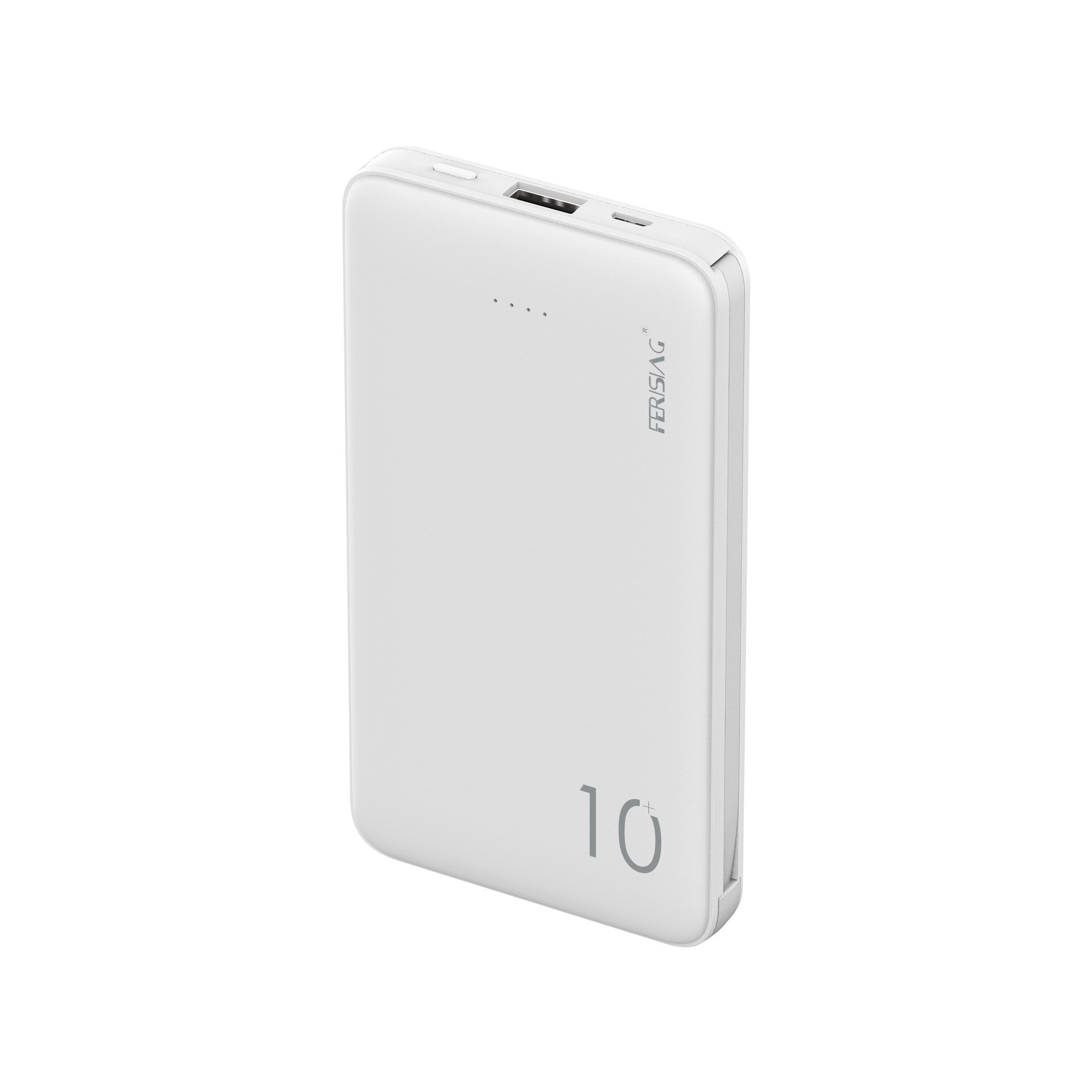 Ferzing con cavo Power Bank 10000mAh caricatore portatile USB PowerBank batteria esterna batteria di ricarica per iPhone Samsung Xiaomi: White