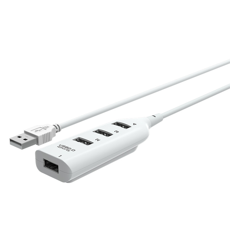 Mini Hub USB 2.0 Multi USB 2.0, haute vitesse, 4 Ports, lecteur de cartes, tout-en-un pour PC, accessoires d&#39;ordinateur: WHITE