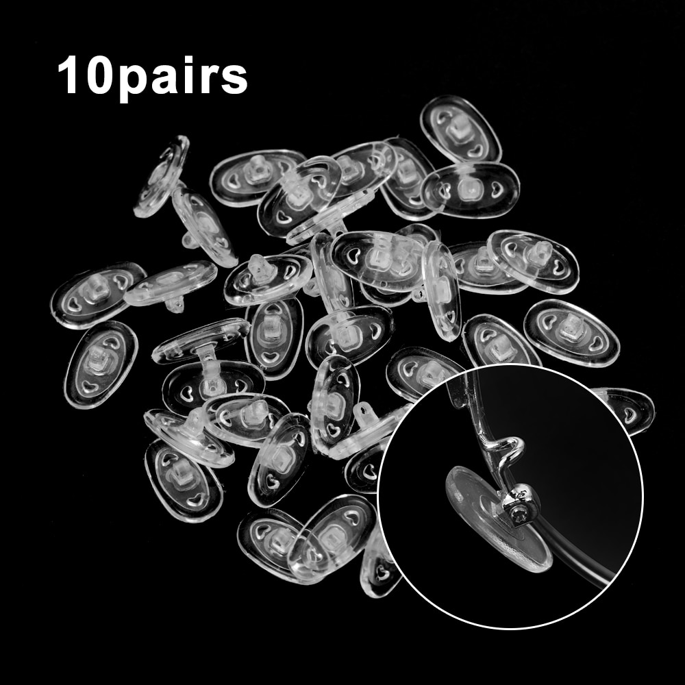 10 Paren/pak Siliconen Neus Pads Voor Bril Non Slip Extra Zachte Transparante Schroef-In Neus Pads Brillen Accessoires 13mm