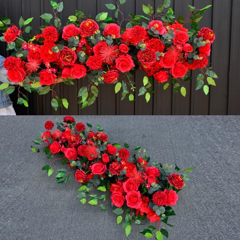 50/100cm DIY Romantic Wedding Silk Peonies Rose Flower Wall Arrangement Supplies Artificial Row Decor Iron Arch Backdrop: PH