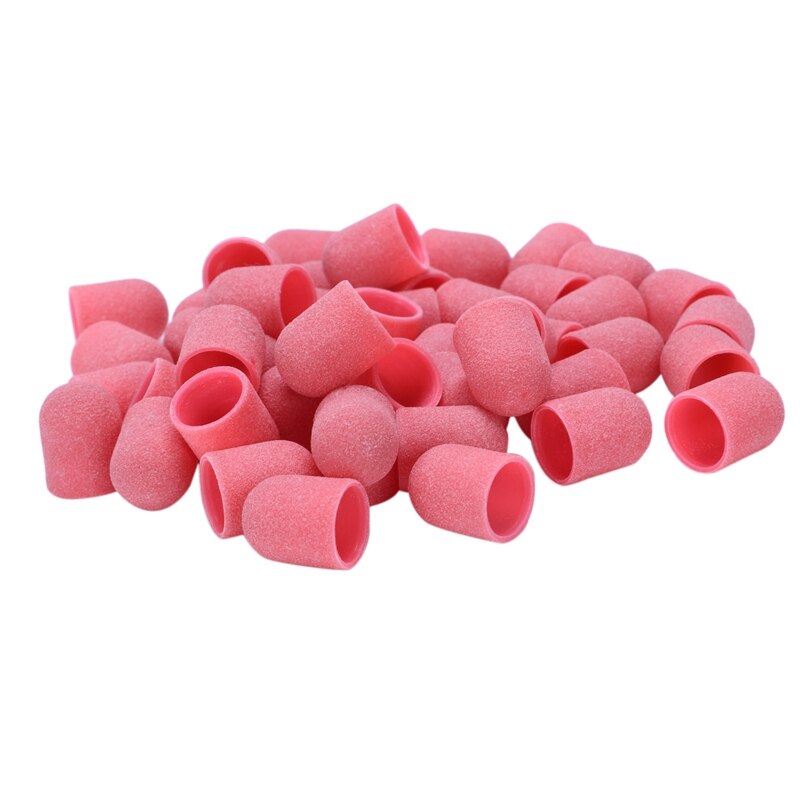 50Pcs Pink Nail Sanding Bands Nail Drill Bit Grip Machine For Manicure And Pedicure Nail Art Accessories Rubber Mandrel-03: Default Title