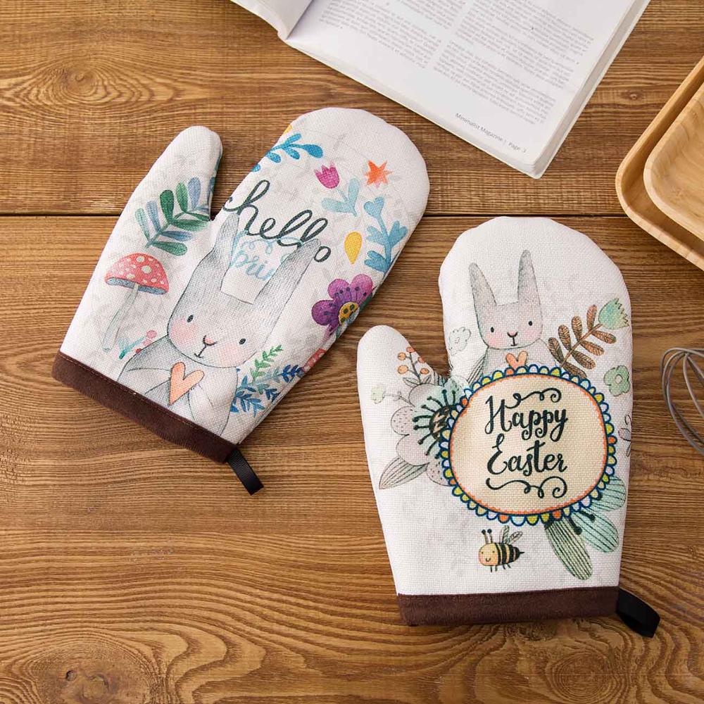 1Pc Ovenwanten Keuken Koken Magnetron Handschoenen Pannenlap Hittebestendige Mitts Koken BBQ Handschoenen Pannenlap Keuken Handschoenen