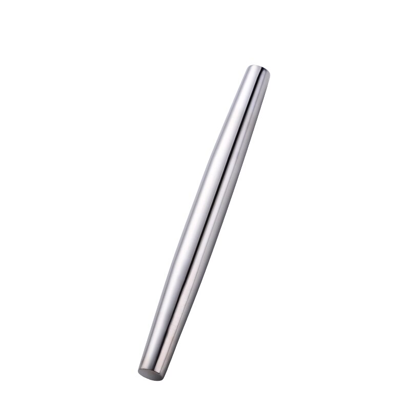 1Pc Stainless Steel Rolling Pin Kitchen Utensils Dough Roller Bake Pizza Noodles Cookie Dumplings Making Non-stick Baking Tool: Silver-1pc