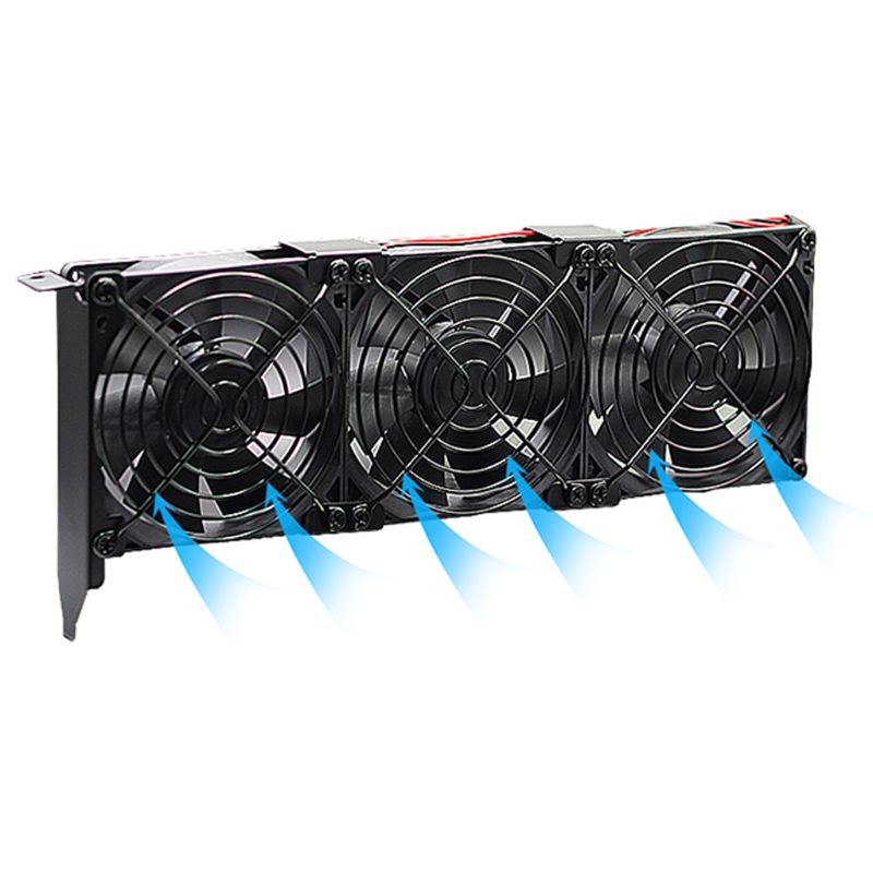 Universal VGA Cooler Dual 80mm Graphics Card Heatsink Double Three Fan GPU Radiator Partner Ultra High Speed Quiet PCI Video Car: Three Fans