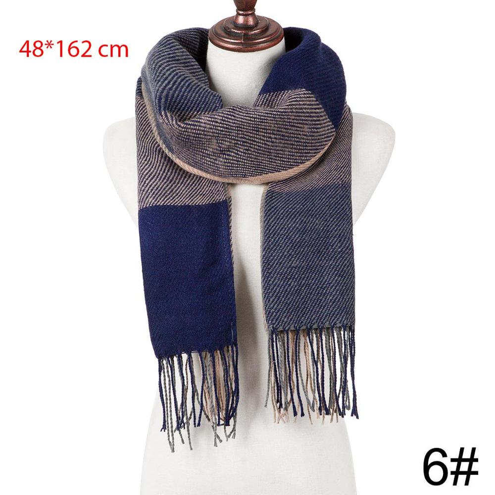 Vinter tørklæde til kvinde strik tassellong tørklæde bomuldsjal wrap sjal kvinde plaid efterår vinter varmt tilbehør: 6
