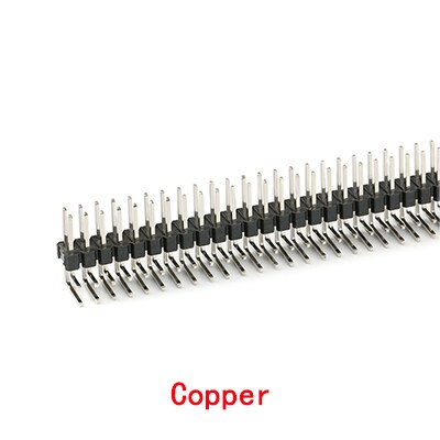 5pcs/lot 90 Degree Pin Header 2.54mm 2X40P Double Row Curved Needle Male Pin Header Connector Gold Plated/Copper: Copper