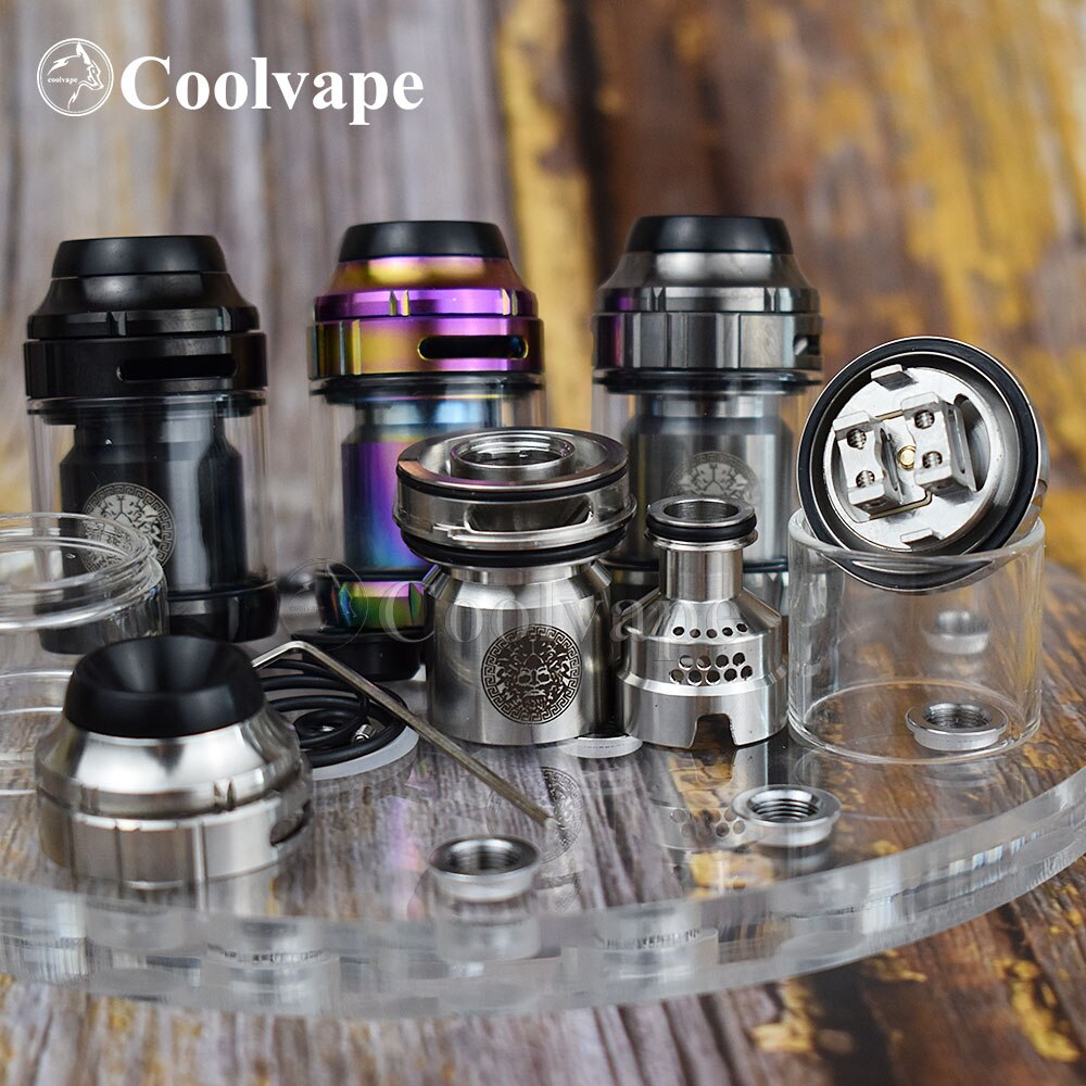 coolvape 25mm Zeus RTA atomizer RTA 3.5ml/4.5ml tank Deck Electronic cigarette Mods Dual Coil Vape Tank RTA Vaper RTA atomizer