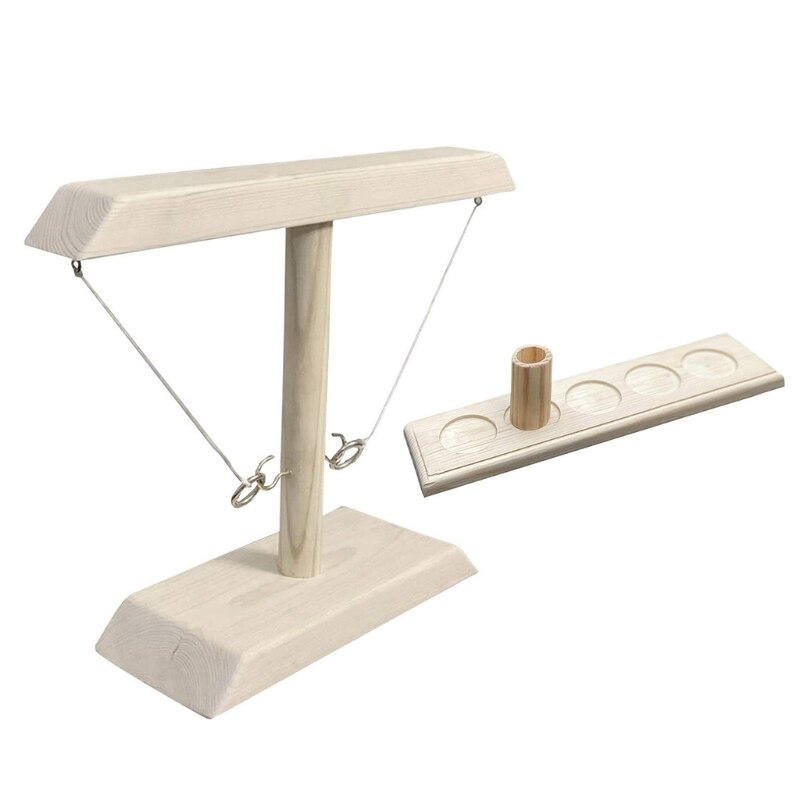 Ring Toss Spelletjes Voor Kinderen Volwassenen Houten Mini Ring Toss Spel Met Shot Ladder Bundel Toss Bumperkleven Game Set Voor 2 Haken: C