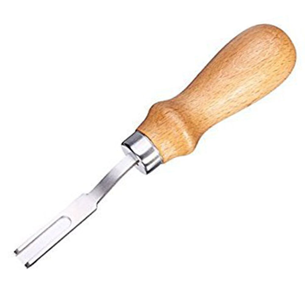 French Style Practical Template Alloy Steel DIY Edge Beveler Stitching Tool Handmade Leather Cutting Durable Wood Handle Groover