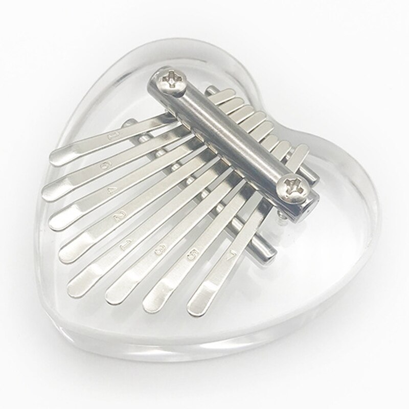 AD-2Pcs 8 Keys Mini Kalimba Thumb Piano, Crystal Kalimba Acrylic Finger Piano Musical Instrument for Kids Adult Beginners
