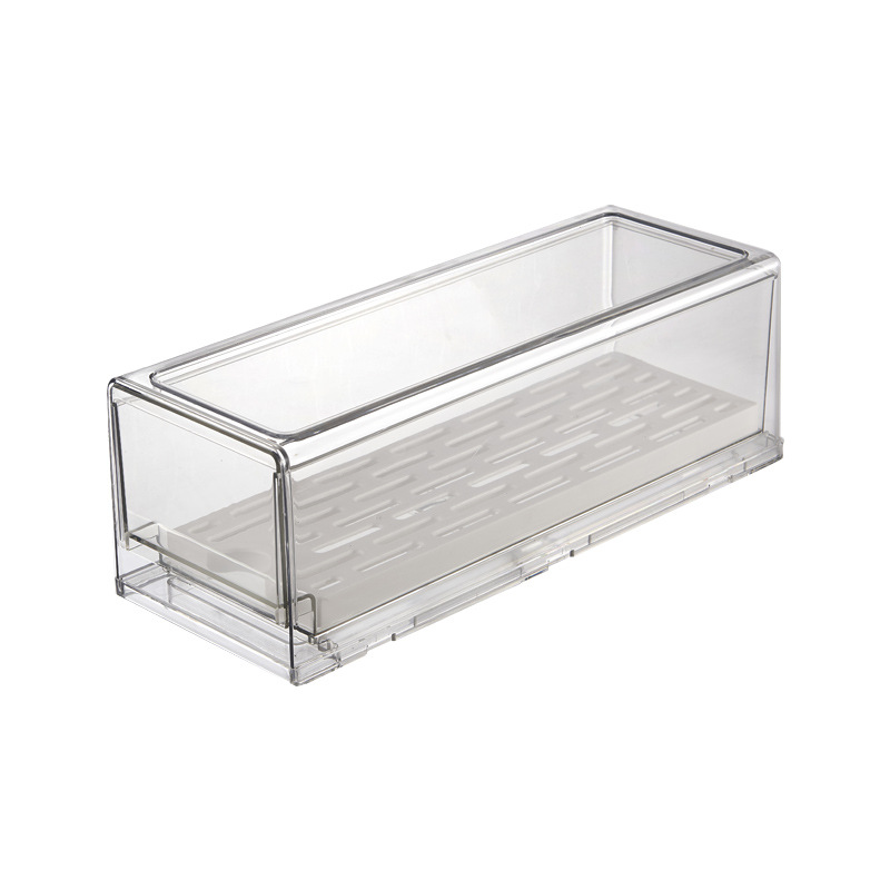 Kitchen Refrigerator Transparent Organizer Compartment Refrigerator Drawer Organizer Large Fruit Storage Bin Kitchen Items: Drain-S