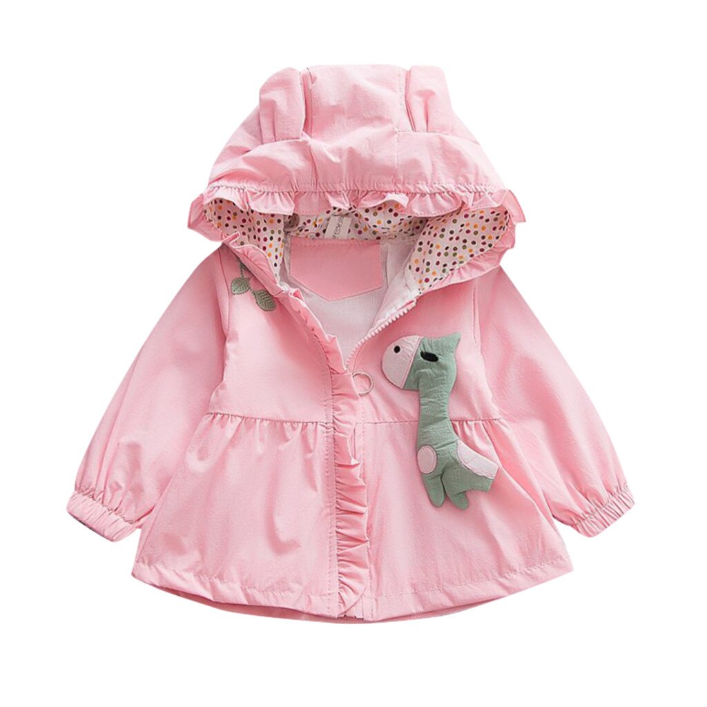 Autumn Winter Coat Jackets Toddler Baby Kids Girls Coat Cat Ear Cartoon Hooded Windproof Outwear Zipper Casual Clothes D21#: PK / 18-24 Months