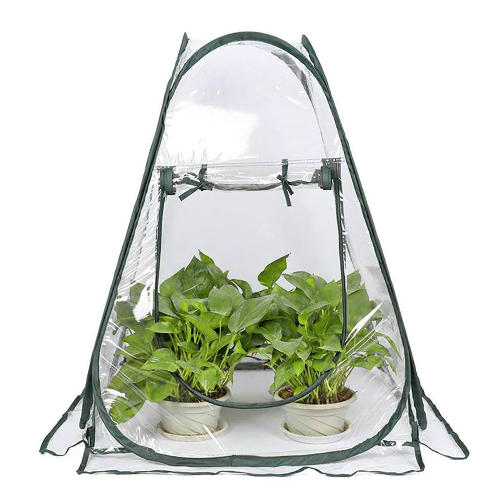 Bærbar sammenfoldelig mini gennemsigtig haveplante blomsterdæksel telt mini drivhuse pvc varme rum have drivhus pop up udendørs