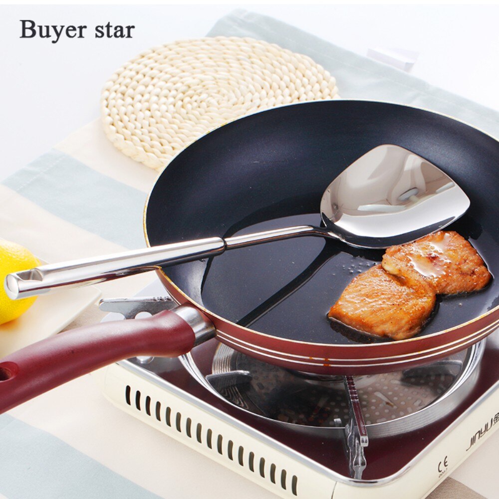 Espátula de acero inoxidable de , utensilios de cocina, cuchara de metal para sopa, juego de espátulas, espátula giratoria para Cocina