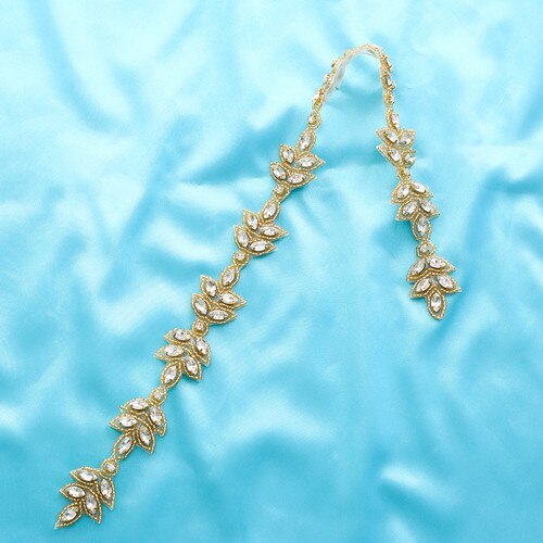 Diamond Crystal Bridal Belt Rhinestones Wedding Belt Sash For Wedding Gown Wedding Decoration Y180G: only applique