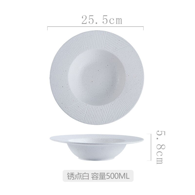25.5 cm criativo chapéu de palha placa cerâmica redonda profunda placa de sopa japonês hotel jantar placa de jantar placa de macarrão em casa: C