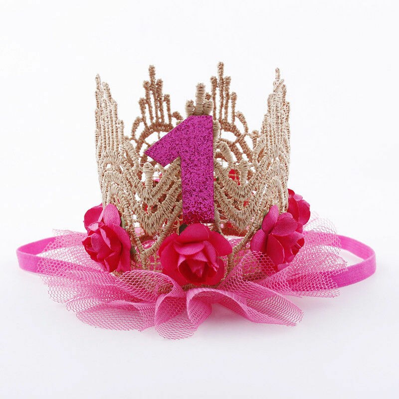 Accesorios para niña pequeña, tocado floral, diadema decorativa, diadema para de cumpleaños, Tiaras de princesa de hadas: Rose Red
