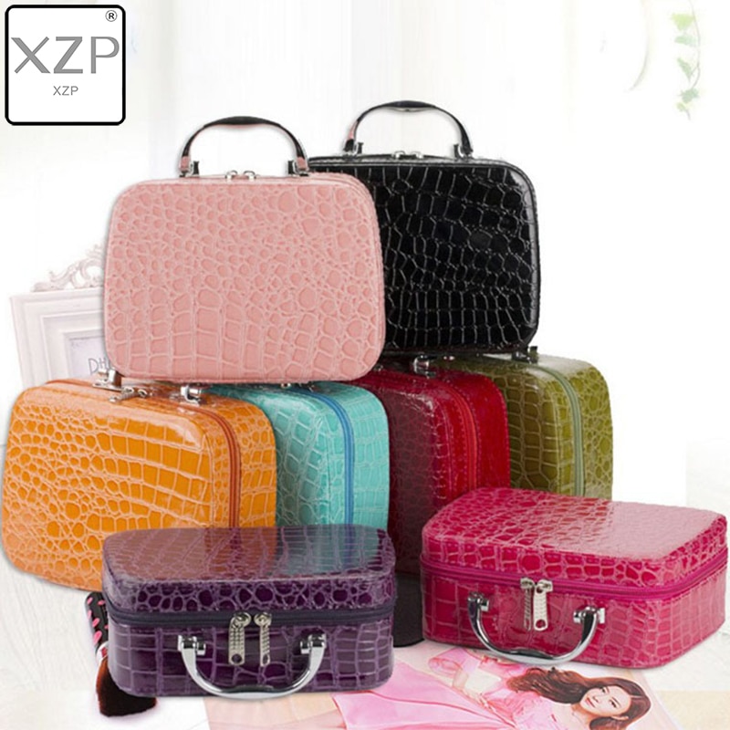 XZP neceseres para mujer, bolsos de viaje de piel sintética, organizador, bolsa de maquillaje, bolsas de lavado, neceser