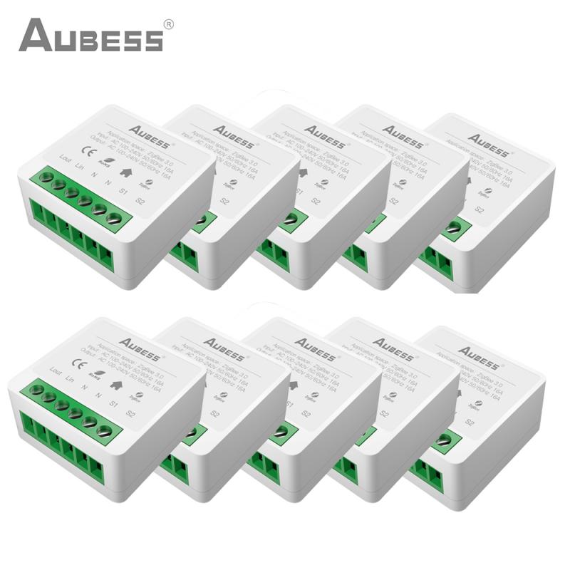 Aubess zigbee 3,0 tuya smart light switch smart home automation diy module breaker supports 2 -way control works with alexa google