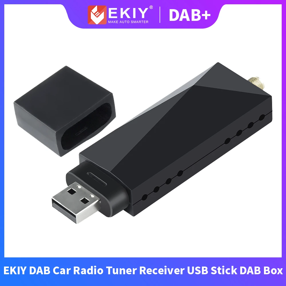 EKIY DAB Tuner Receiver USB Dongle DAB-Box for Android DVD Antenna Digital Audio Broadcasting FM Amplifier Booster Network Radio