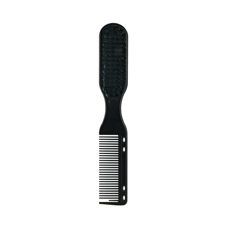 Cepillo de peluquero de doble cara, peine negro pequeño para peinar el cabello, afeitado, Barba, salón, tallado, plumero, cepillo de limpieza: Gris
