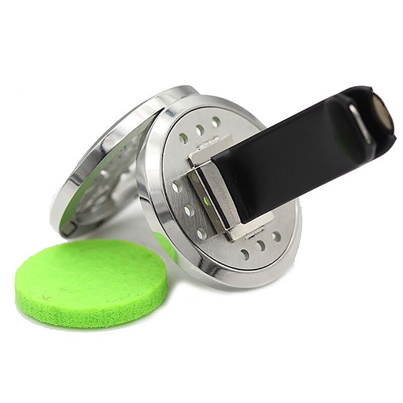 Car Aromatherapy Essential Oil Car Diffuser With 10 Replacement Felt Pads Stainless Steel Air Freshener Car Diffuser Vent Clip