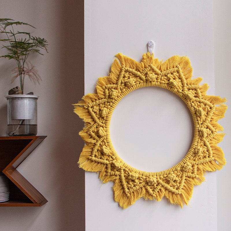 Boho Kerst Wandtapijt Ronde Macrame Mandala Decor Katoen Geweven Krans Muur Opknoping Kerst Decoraties Voor Thuis Slaapkamer