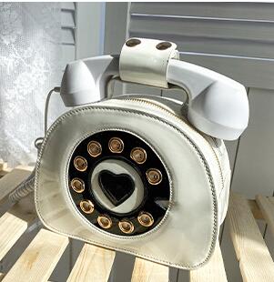 Stilvolle Frauen Telefon Geformte Crossbody PU Leder Schulter Tasche Weibliche lässig Handtasche Einkaufen Straße Schule Schulranzen Tote Geldbörse: weiß