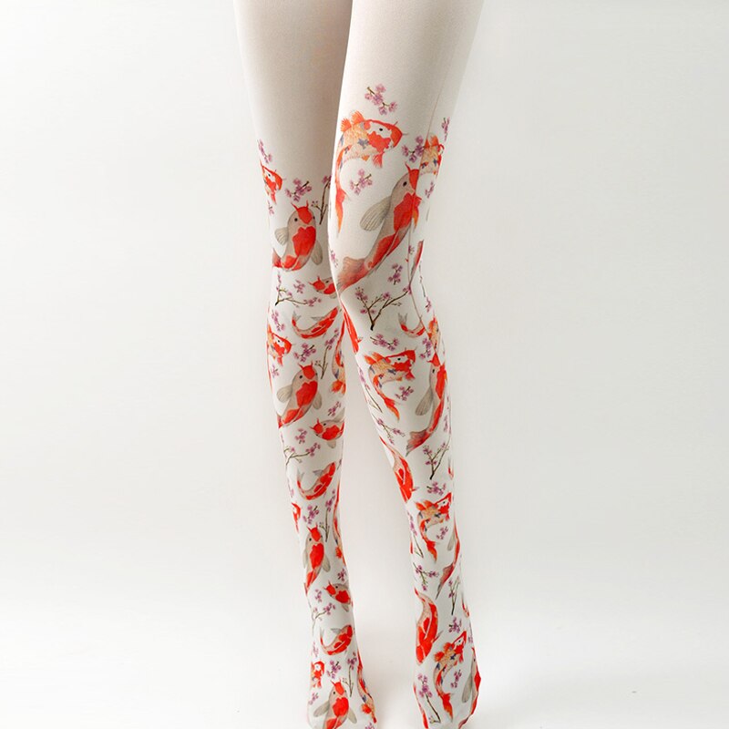 Vrouwen Panty Harajuku Lolita Tattoo Panty Kawaii Leuke Karper Gradiënt Patroon Kousen Vrouwen Preppy Stijl Panty: 1