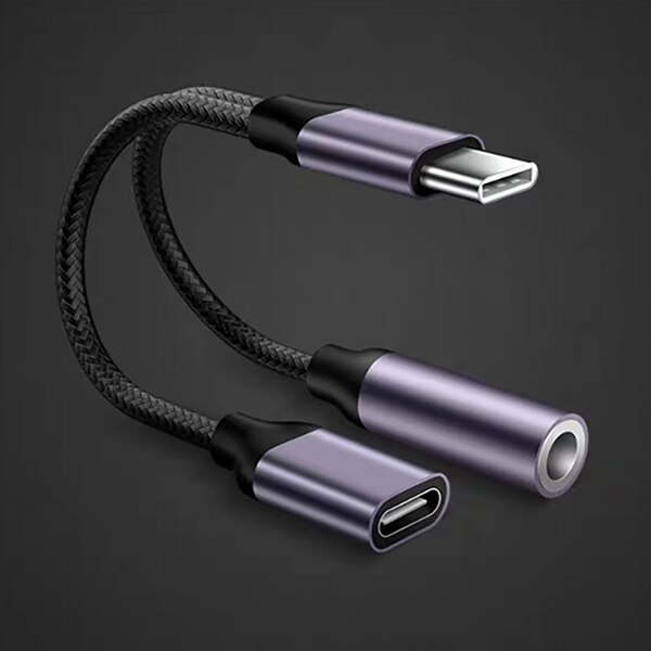 ¡! ACCEZZ-Adaptador de carga USB tipo C para auriculares, Conector de carga auxiliar para Huawei Mate 20 P40 20 Xiaomi Mi6 LG, 3,5mm: Gray