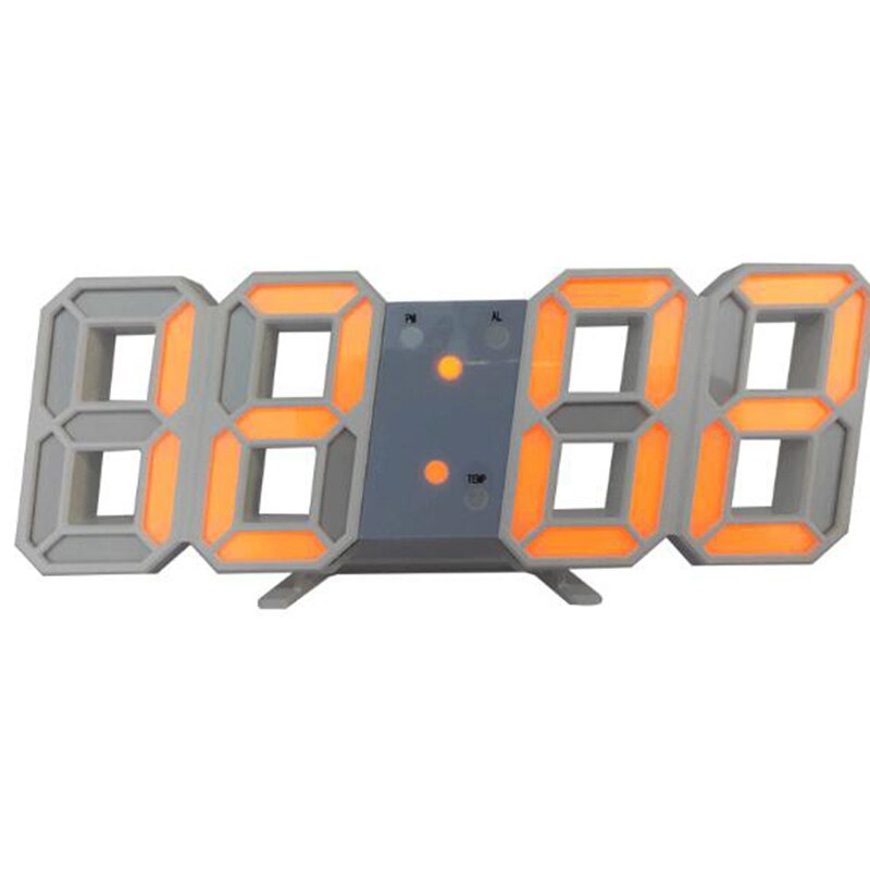 modern 3D groß Mauer Uhr LED Digital USB elektronisch Uhren an das Mauer leuchtend Alarm Tabelle Uhr Schreibtisch Heimat Dekor: Orange A